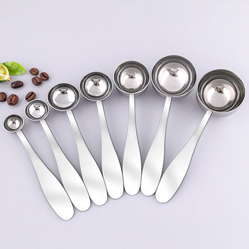 Wholesale Customized Logo 2.5Ml 5ML 7.5Ml 15ML 20ML 30ML Stainless Steel Matcha Measure Spoons for Tea Coffee for Kitchen Use