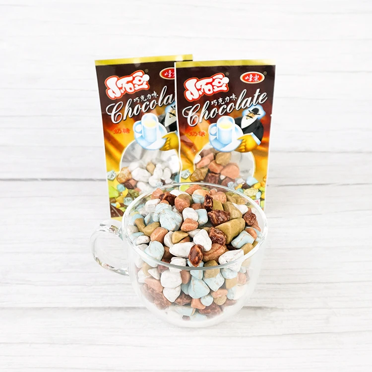 Edible Colorful Stone Chocolate Candies Hot Sales Gummy Stone Candy Bag Package Sweet Milk Candies