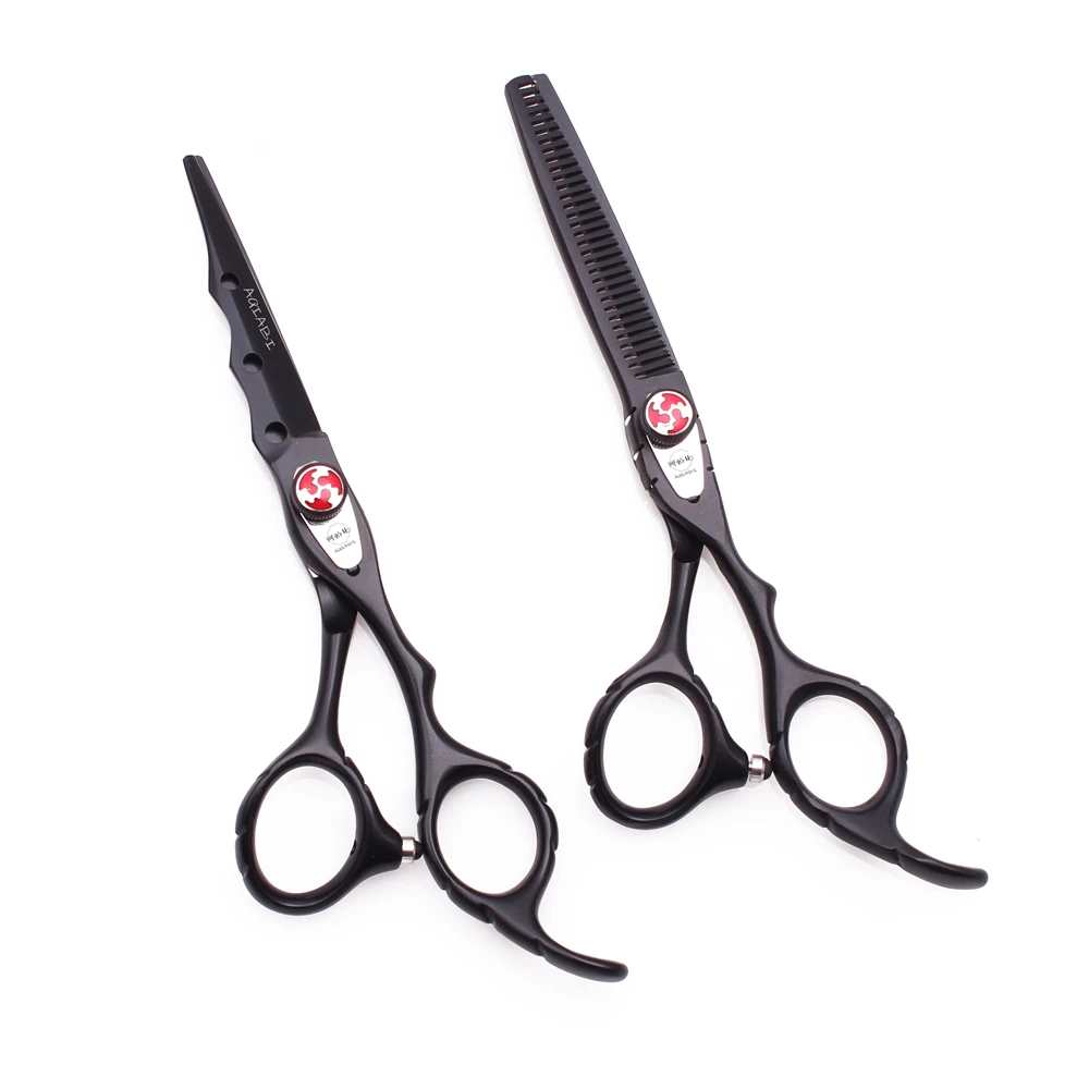 Barber Scissors 6' JP Stainless Steel Hair Cutting Scissors Thinning Shears Hair Scissors Black Razor Edge A1019