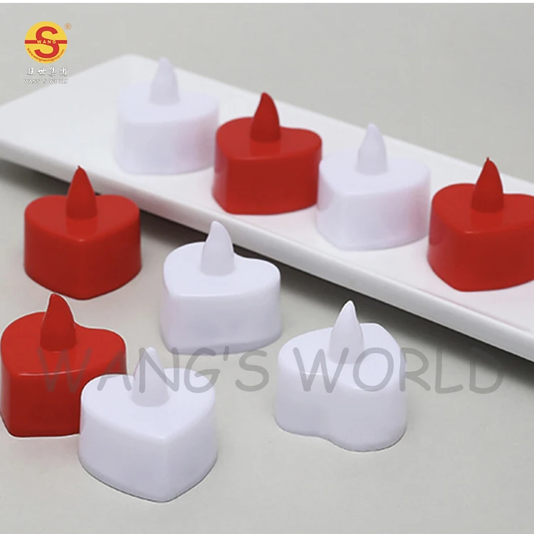 White Red Flickering Flameless Tea Light Candle Multi-colors Sweet Romantic Heart Tea Light Candles