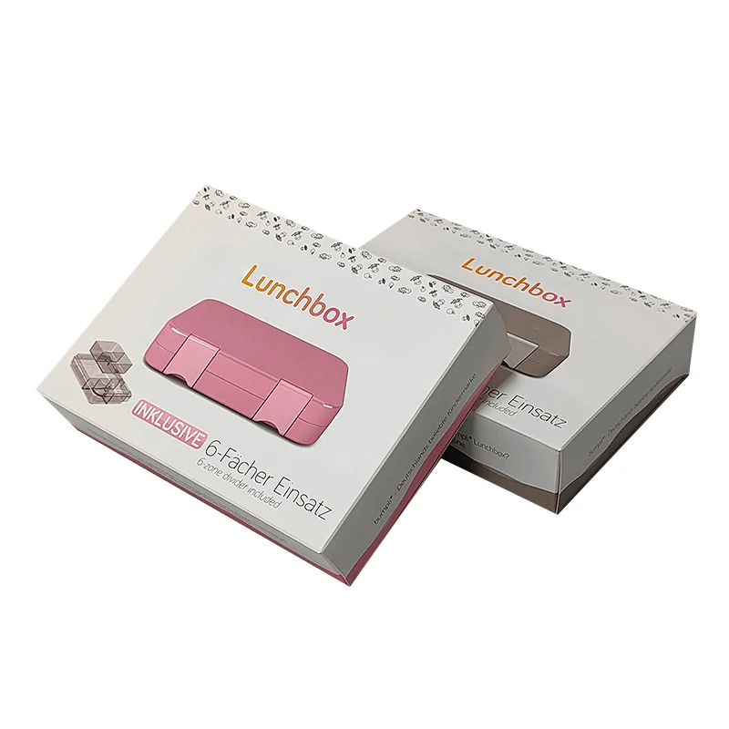 high quality art paper corrugated cardboard customized folding heated bento paper lunch box for adult packaging