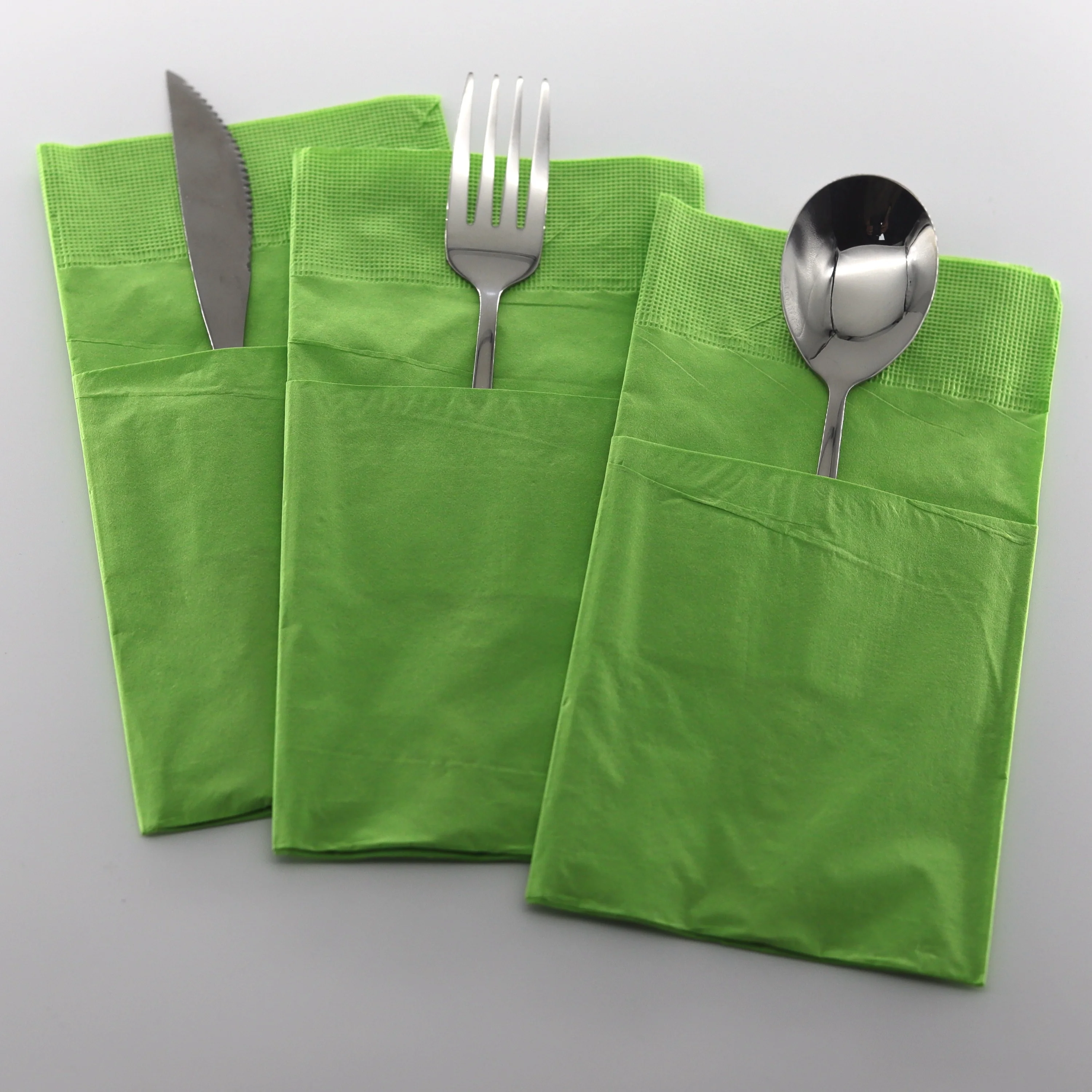 2ply 42x40 cm Premium Quality Luxury Paper Napkins 1/8 Fold For Hotel Restaurant Cutlery pocket paper Napkins natural wood pulp