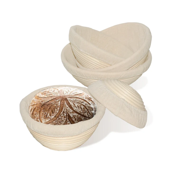 BAKEST Linen Liner Cloth Natural Rattan Handmade Fermentation Baking Bowl Bread Proofing Dough Basket