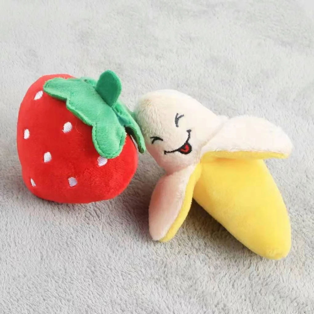 Soft PP Cotton Funny Chew Toy Fruit Vegetable Stuffing Pet Toys Plush Dog Toy With Sound