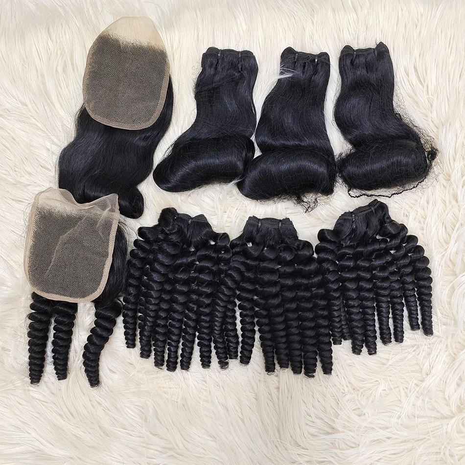 Human Hair Bundles with Swiss Free Part Lace Closure Transparent HD 2x6 4x4 5x5 6x6 7x7 13x4 13x6 360 Lace Closures and Frontals