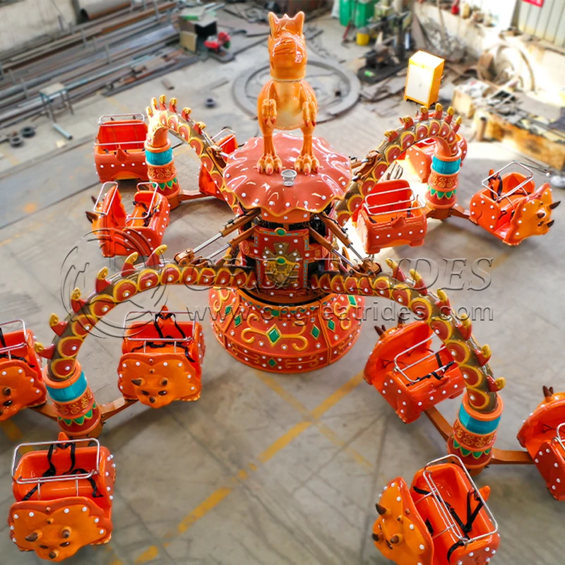 Outdoor Playground  Amusement Equipment 24 persons Rotating Dinosaur Machine For Sale
