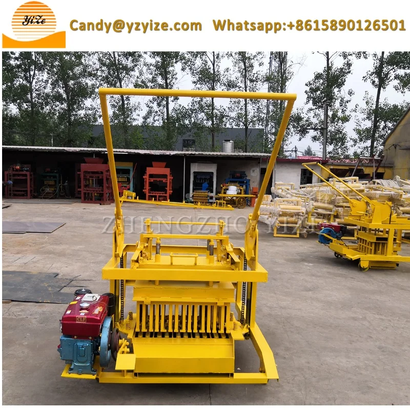 
QM4-45 diesel engine powered concrete cement hollow block and brick making machine 