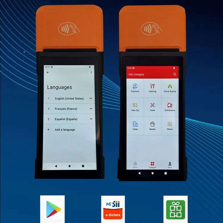 New 5.5 Inch Android 13 Portable Pos Machine 8-Core Handheld Android Pos Machine with Thermal Printer