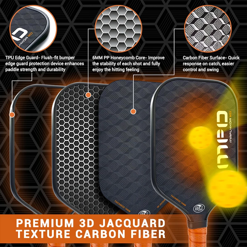 Высококачественная 3d ракетка pickleball t700 paddle из углеродного волокна