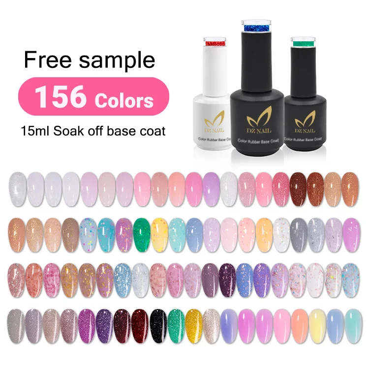 DZ 7.5ml Color Rubber Base Coat Nail Arts Semi Transparent French Nail Camouflage Soak off UV/LED Nail Gel Varnish