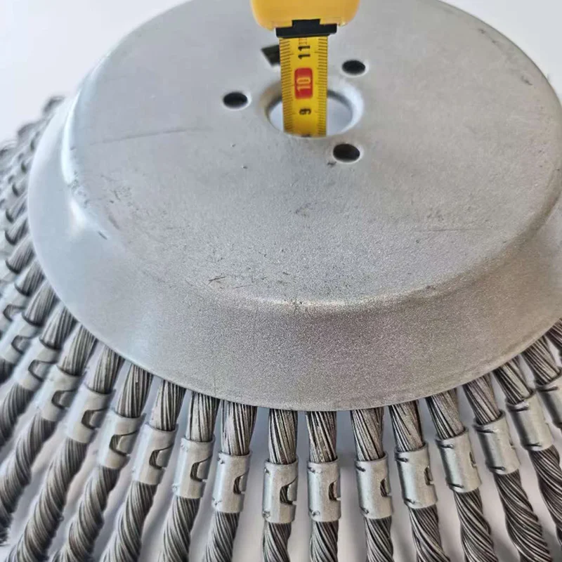 Industrial Grade Steel Bristle Cleaning & Polishing Brush Large Lawn Mower  trimmer Brush Head for grass brush cutter gear head
