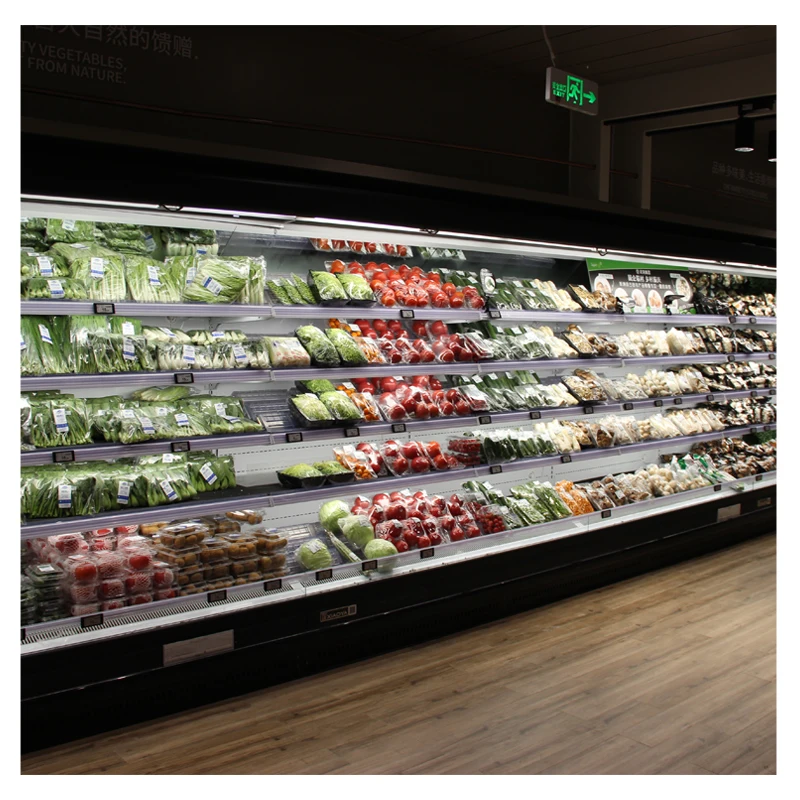 Vegetable Display Fridge Refrigerator Supermarket Open Vegetable Fridge Display For Fruits