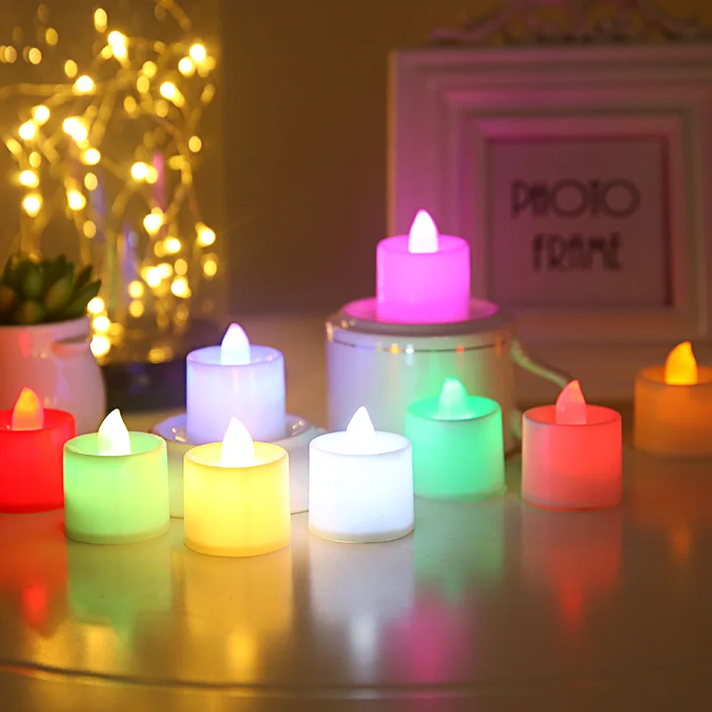Cheap party supplies colorful naturally flickering realistic birthday led candles lights