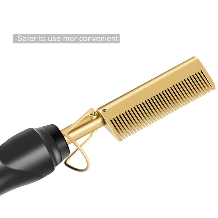 Custom Private Label Peigne Chauffant Hotcombs Vendors Flat iron Hair Straightener Lisseur Pressing Electric 500 Degree Hot Comb