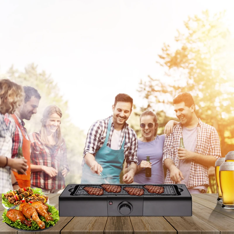 Kitchen Smokeless All In One New Portable Household Bbq Machine Indoor Multifunctional Barbecue Electric Grill Pan