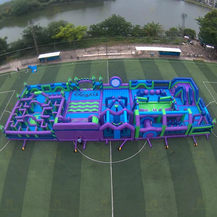 direct factory 14*30m giant inflatable indoor outdoor theme park for sale funcity playgrounds big project
