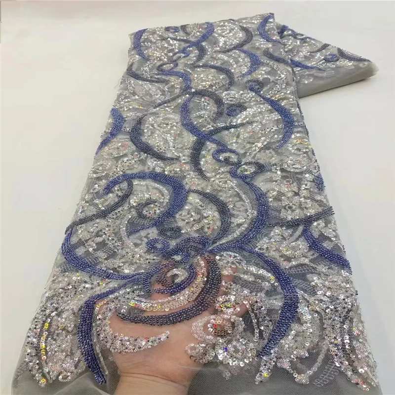 Factory wholesale price new lace Heavy Industry Embroidery beaded tube sequin embroidery 5 gorgeous wedding dress bridal skirt