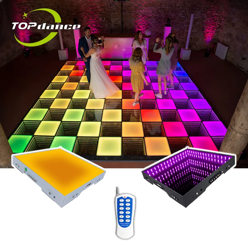 portable magnet 3d infinity mirror party stage light up led magnet dancing floor for dj disco night club