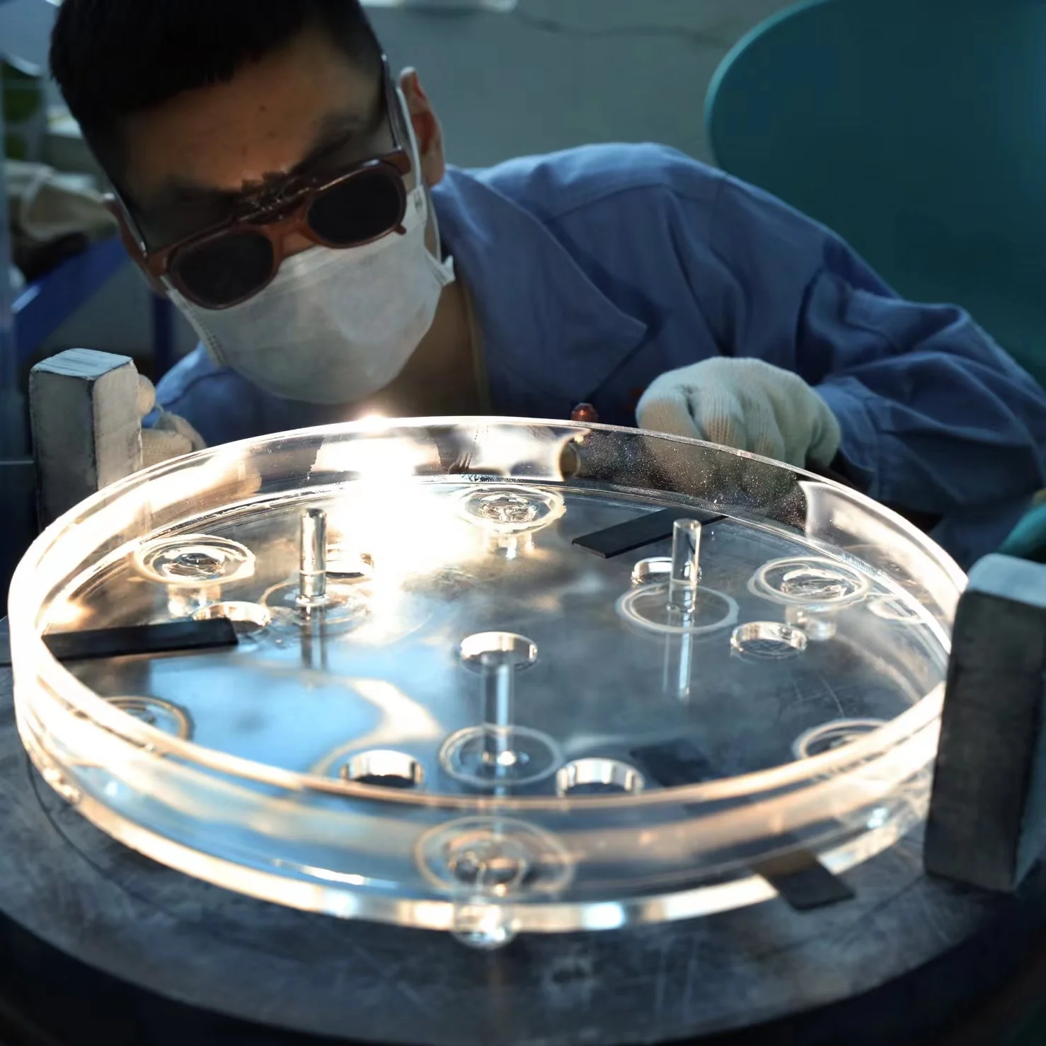 Customized Quartz products Frosted Opaque Glass Ring Quartz gasket flange Quartz flange