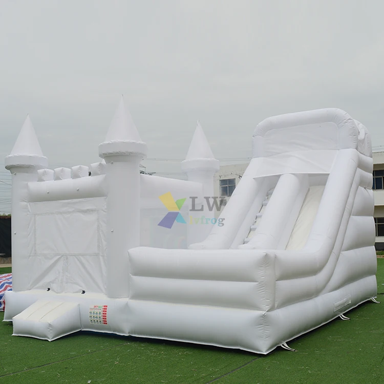 New style jumper bouncer bouncy castle jumping commercial white inflatable bounce house with slide