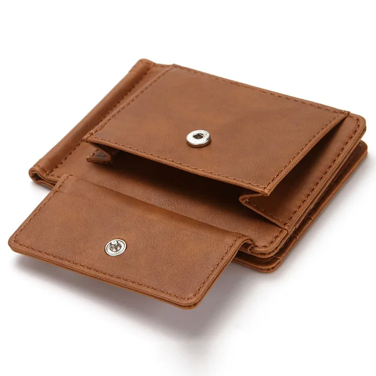 Мужской кошелек с RFID-защитой и зажимом в виде доллара, корейский Чехол-книжка с изображением Crazy Horse и застежкой для карт, 2022