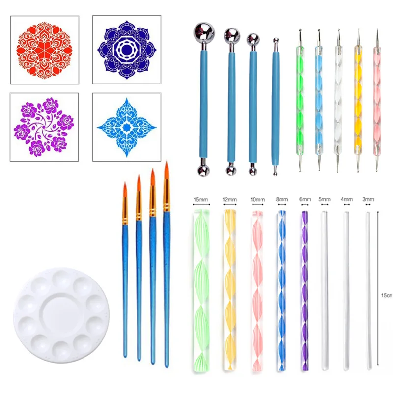 High quality art painting materials mandala dotting tools,custom set de ropa de cama mandala
