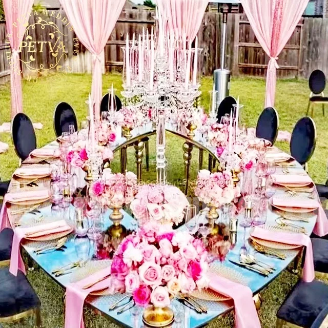 Wedding ceremony table decor for event table covers wedding decoration oval marble dining table