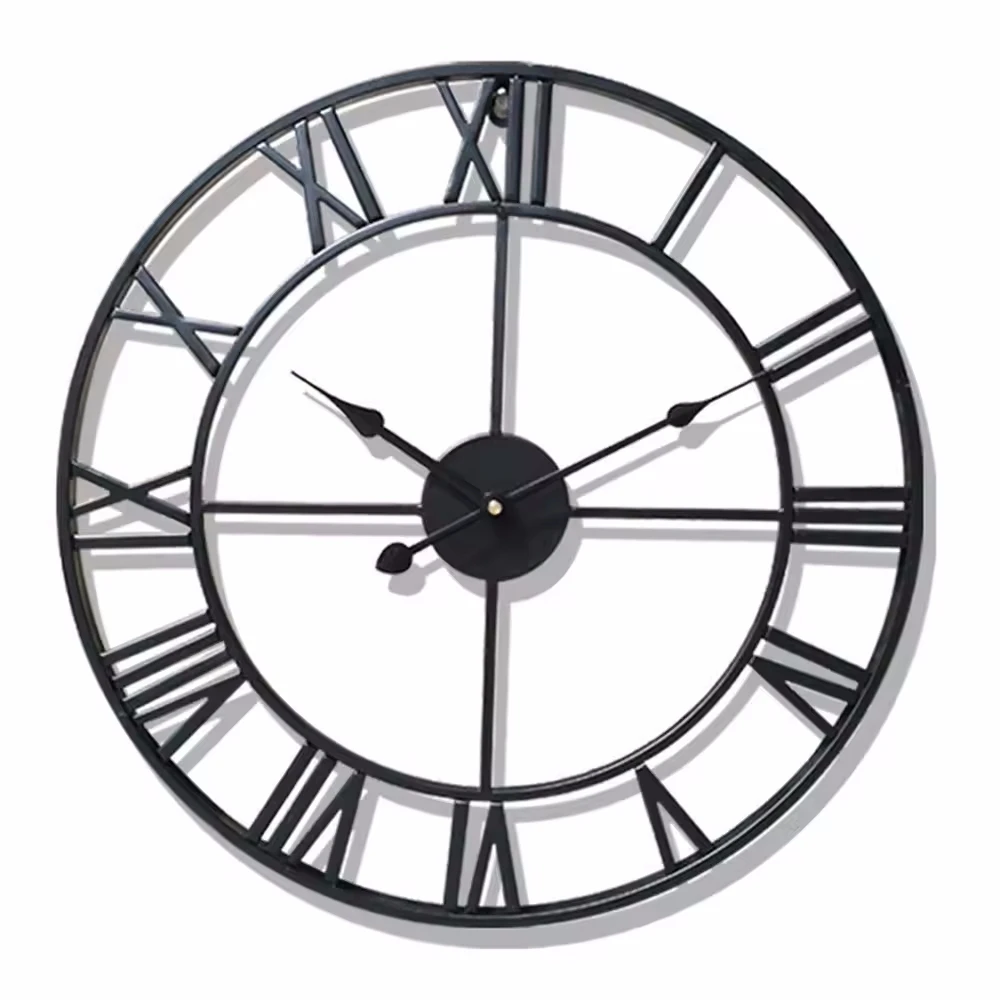 Outdoor Roman Number Metal Garden large wall clock