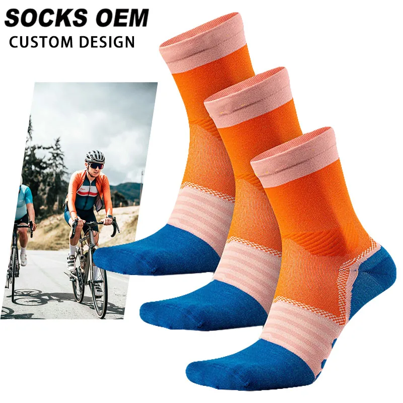 Coolmax quick dry sport compression cycling Custom socks men