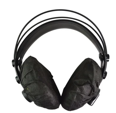 2 Pcs Disposable Black Headphone Headset Cover Head Set Cover Earphone Cover Case with Customized