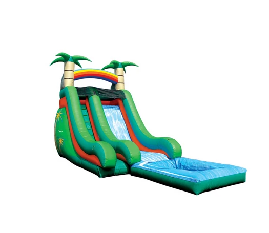 
Backyard above ground pool water slide with pool for children 