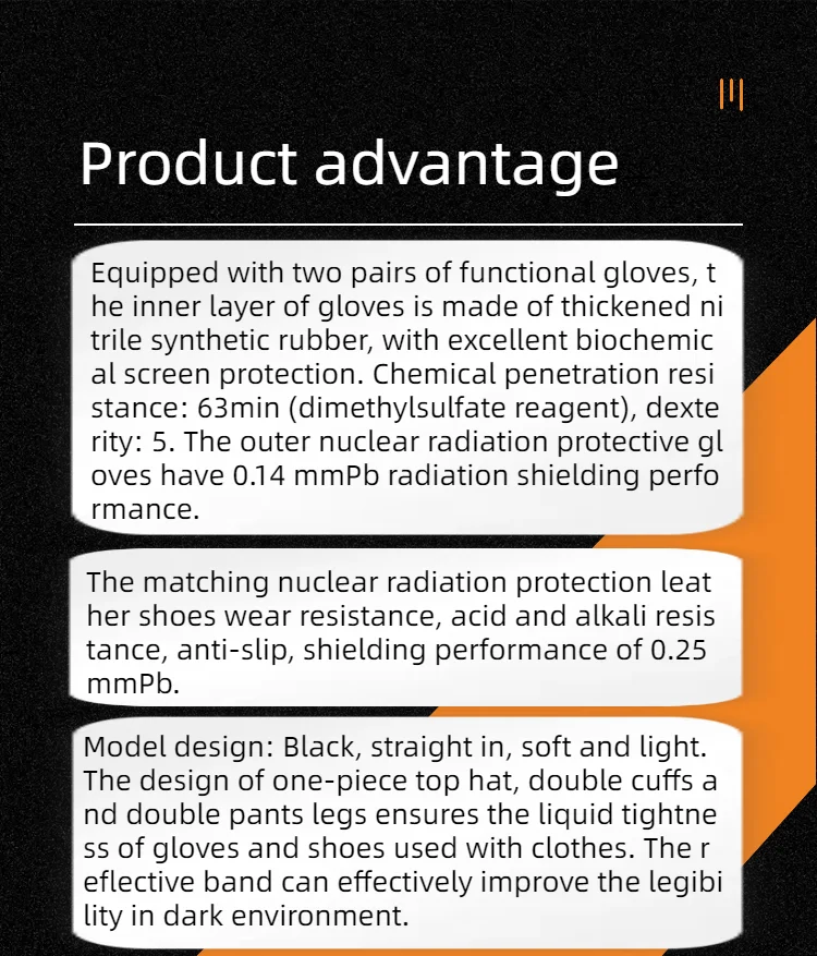 Chemical Resistant Clothing Nuclear Radiation Protection Anti-Static and Waterproof Feature for Chemical Suits