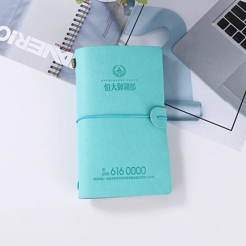 Vintage Leather Journal Notebook With Elastic Closed Classic Retro Ring Binder Diary Custom Notebook