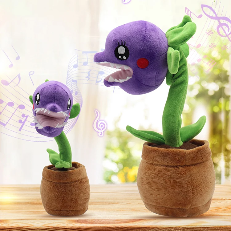 English Song Singing Cannibal Flower Electronic Plush Toy 2022 New Design Talking Funny Stuffed Plush Toys For Sale