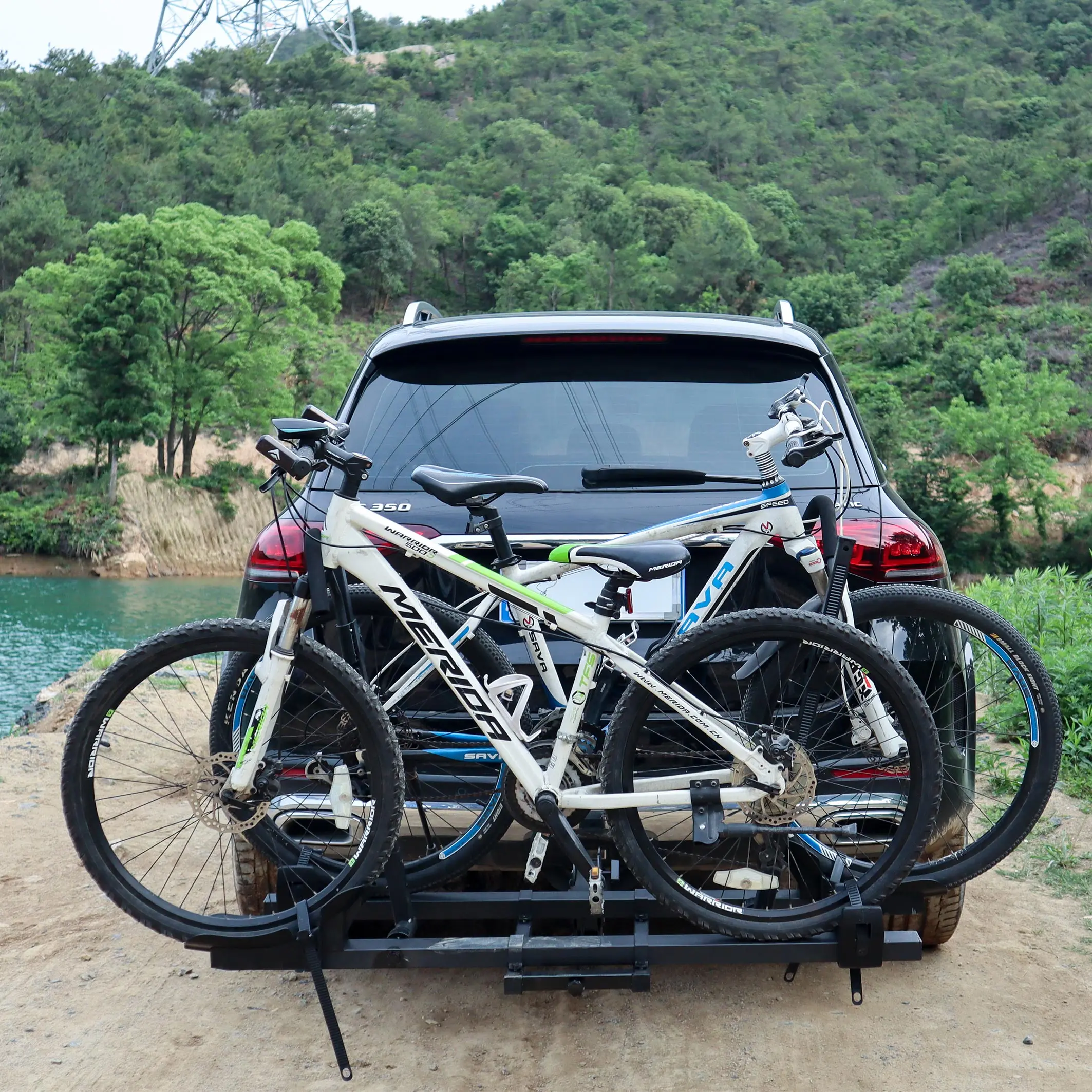 best price Bicycle rear carrier Rack mounted bike for car hitch vertical  bicycle rack wall mount bike rack