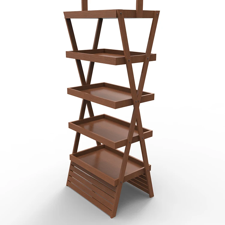 Customized X Shape Whiskey Display Rack Wooden Wood Rack Ideas for Supermarket