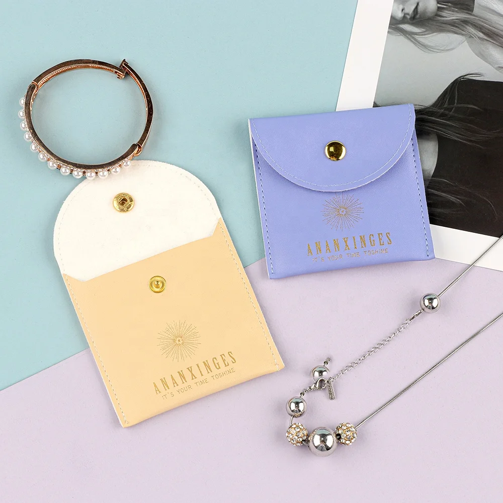 customize jewelry box packaging luxury earrings and necklace leather coin bag wallet pouch purse keychain jewelry leather pouch