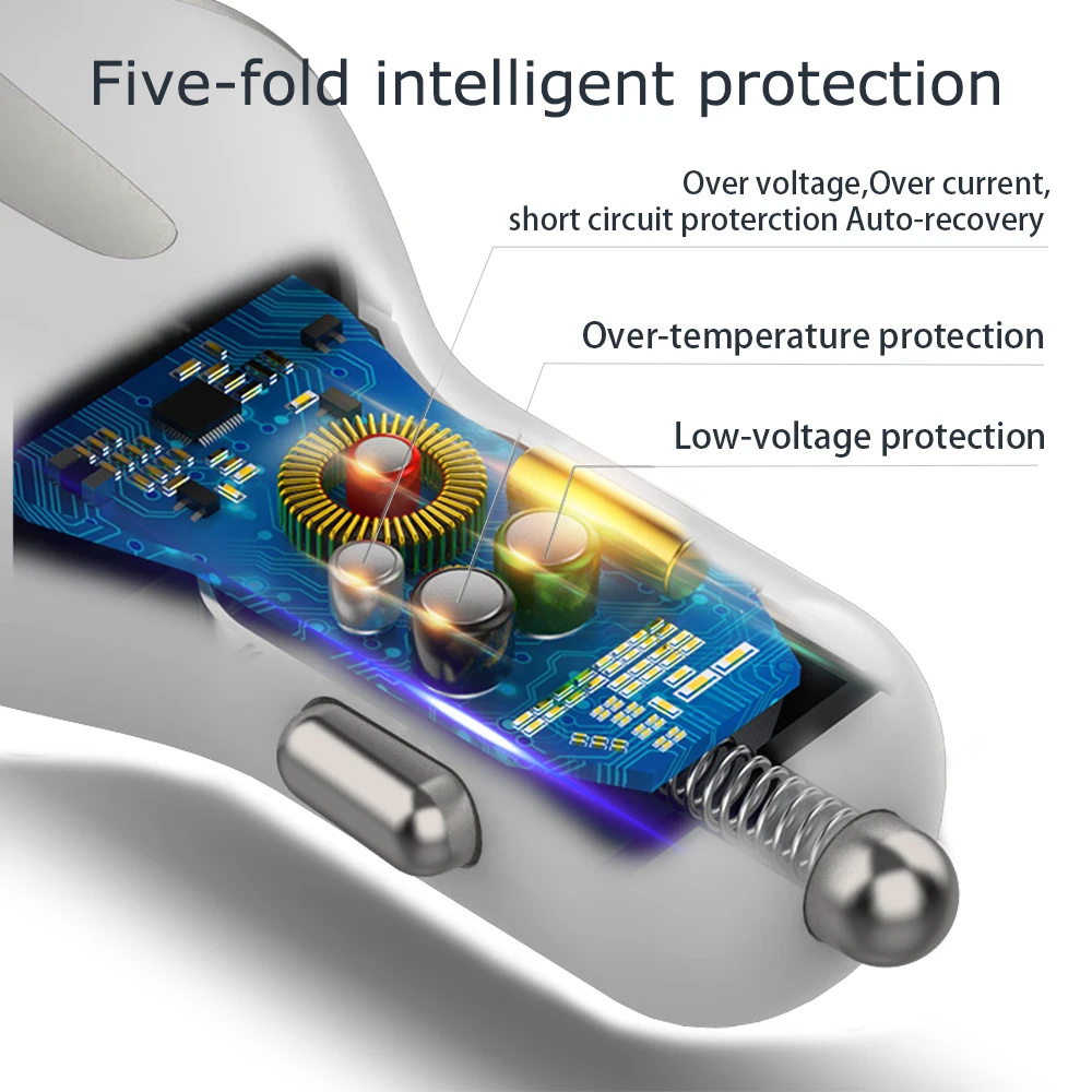 Factory Price Customization Wholesale QC 3.0 Dual USB Car Charger With Wireless Earphones