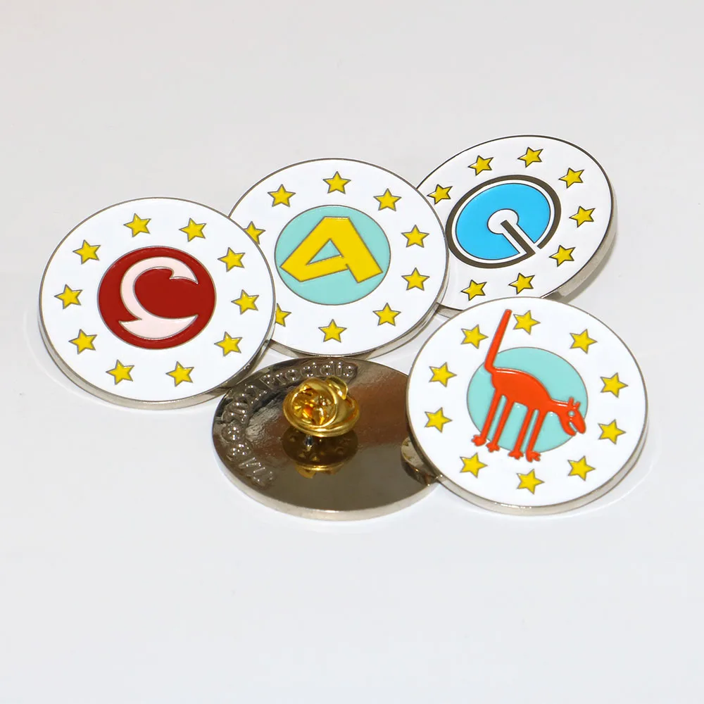 Design Custom Cute Funny Lucky Heart Star Logo Metal Hard Lapel Enamel Pins Badges For Party Costume