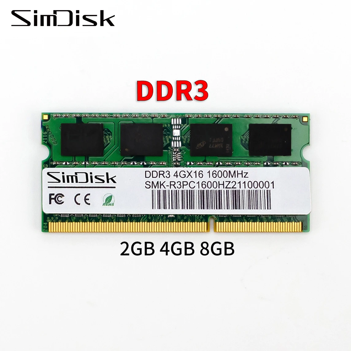 SimDisk Заводской магазин DDR3 DDR4 DDR5 8 Гб 1600 МГц оперативная память для ноутбука Pc3l 12800s