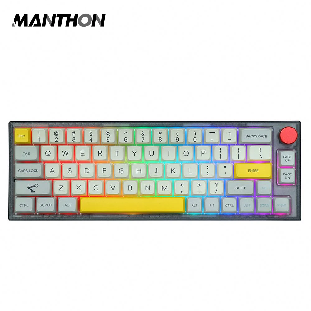 EPOMAKER TH66 60%, популярная беспроводная клавиатура с 3 режимами RGB и колпачками клавиш MDA PBT, механическая клавиатура с батареей 2200 мАч