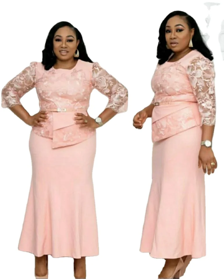 Lace Designs Long Skirts Suit Dresses Chitenge South African Women Clothing