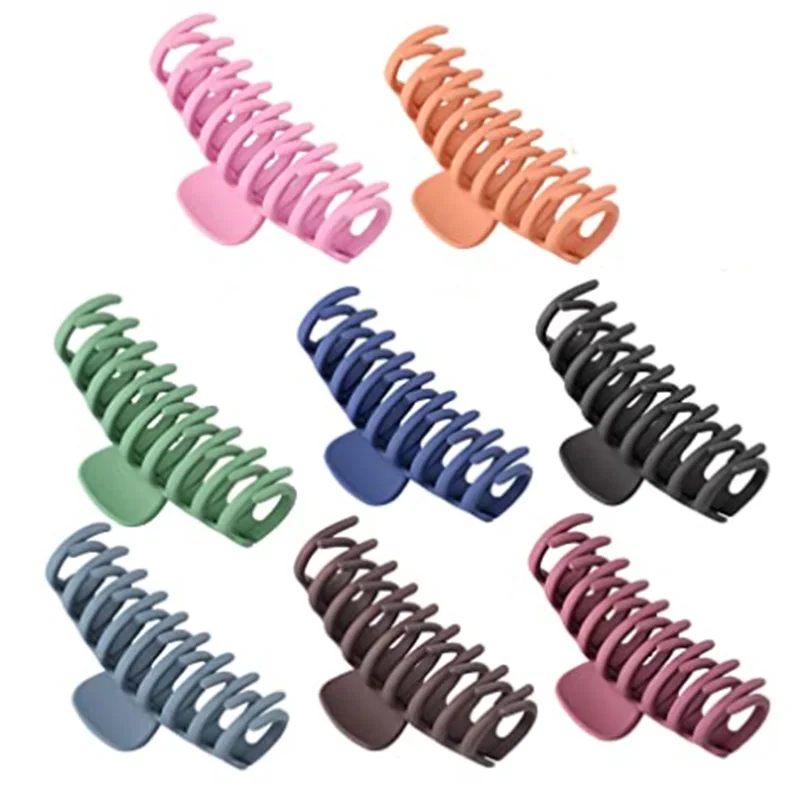 Large Hair Claw Clip Set Thick Strong Hold Hair Clamps Claw Clip Matte Hair Clips Set For Girls
