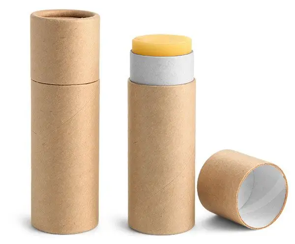 
Custom Full Color Printed Friendly Cosmetics Cylinder Packaging Cardboard Round Kraft Eco Push Up Lip Balm Paper Tube 