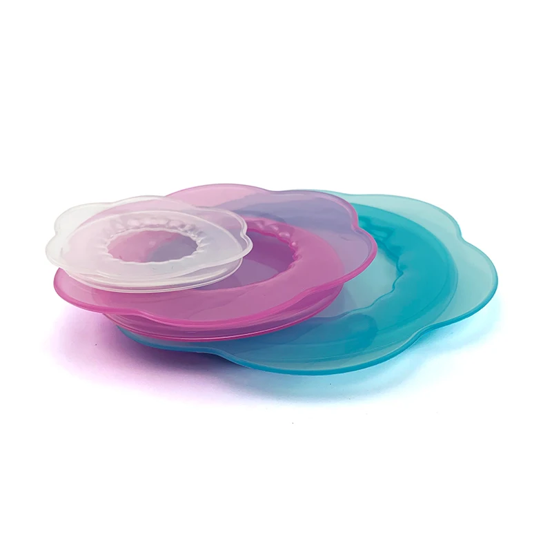 New Design Flower Shape Colorful Silicone Reusable Fresh Cover Sealing Food Storage Cover Keep Food Fresh Lid