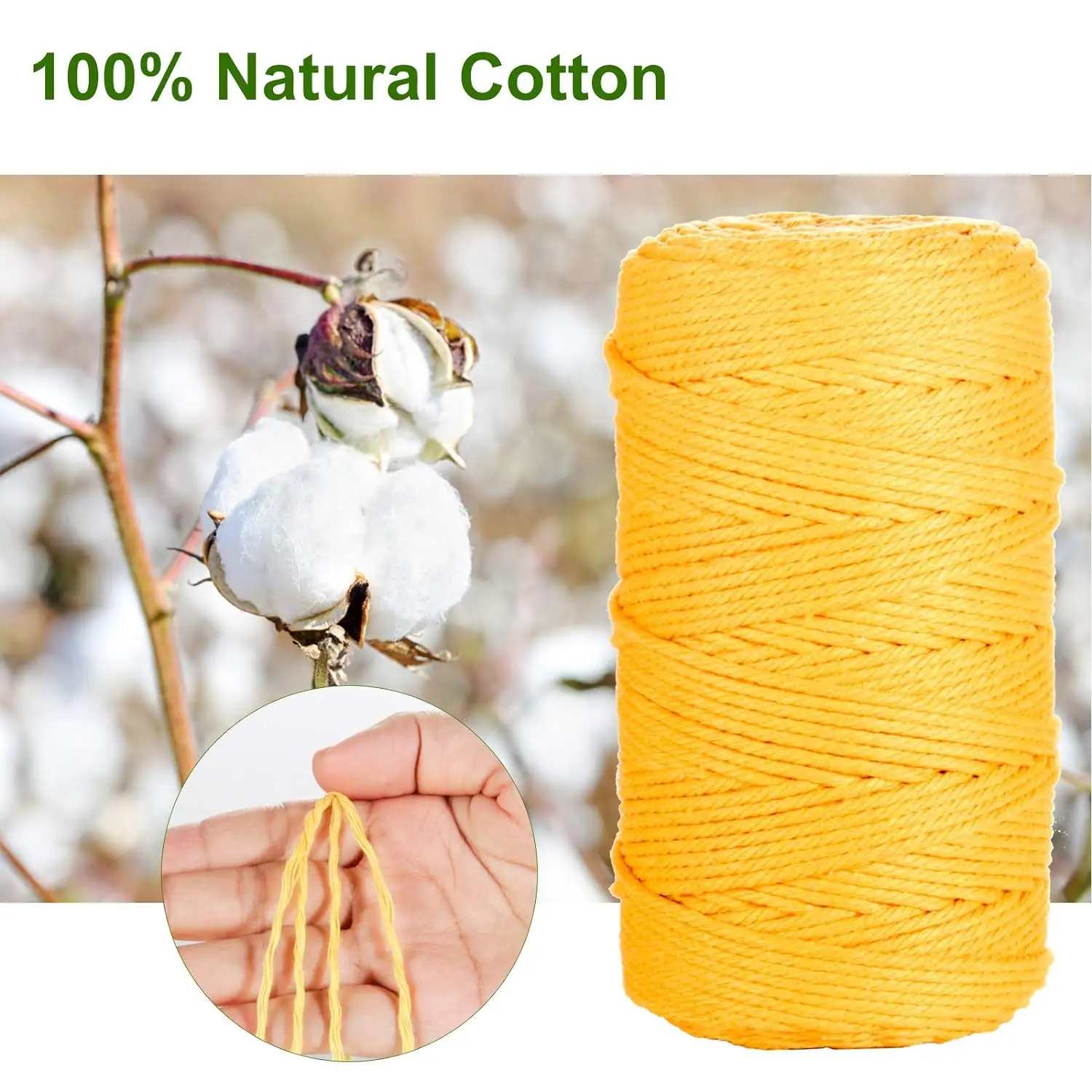 zhengfeng  Wholesale wall decorative Diy Handmade Braided rope 100% Natural Cotton white macrame cord twisted cord