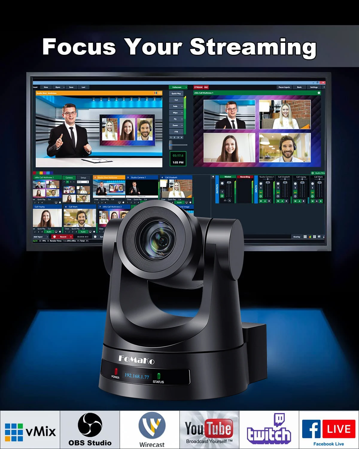 FoMaKo OEM ODM PTZ Camera and PTZ Controller for Education 20X HDMI 3G-SDI IP PoE HDMI PTZ Camera FoMaKo Camera Controller