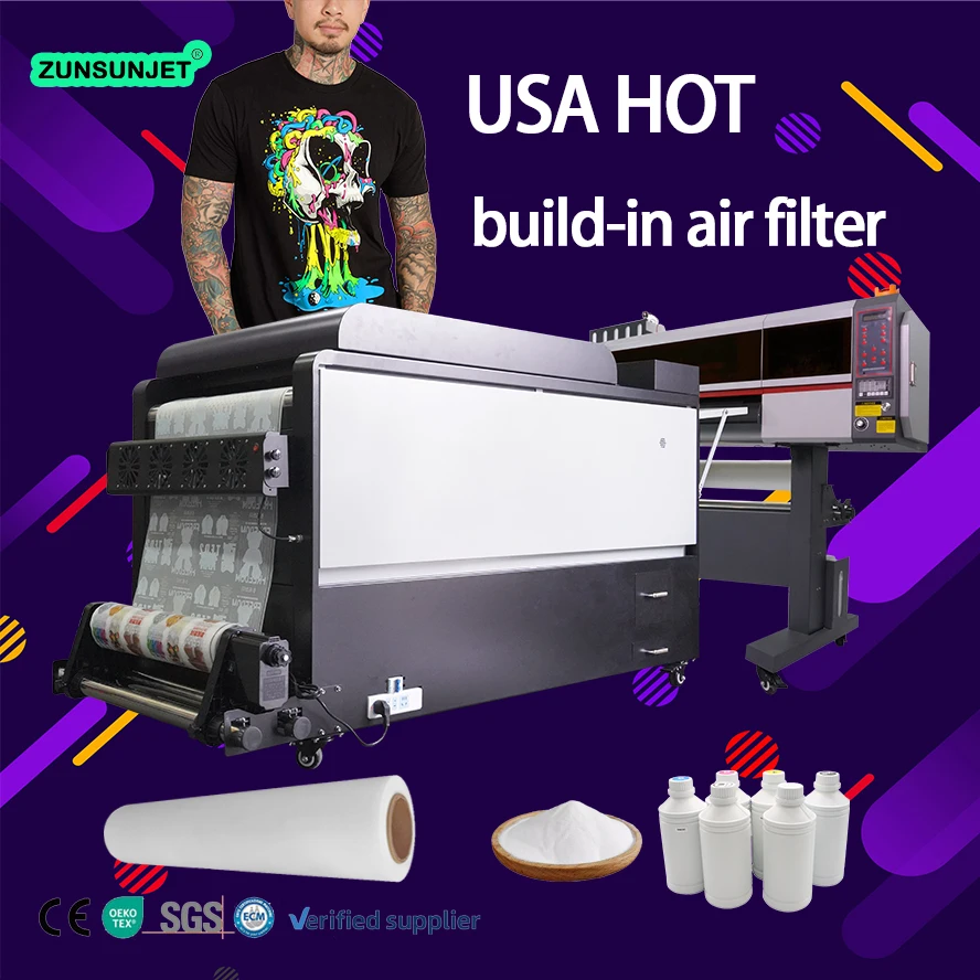 Zunsunjet Impresora plauter Dtf Print Pro60 A1Pro60-A1 Европейский принтер 24 дюйма с автоматизированным порошком