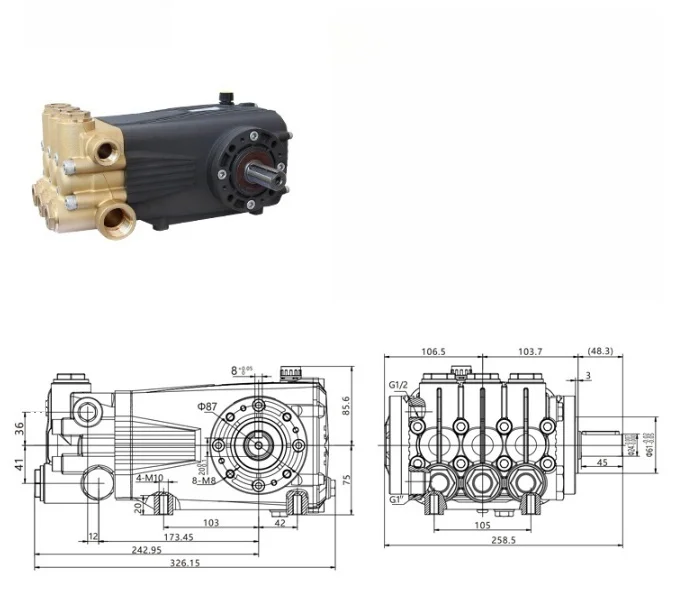 Commercial Grade Plunger High Pressure Pump 15.3/lpm Apply To Road Cleaning Vehicle Car Cleaning