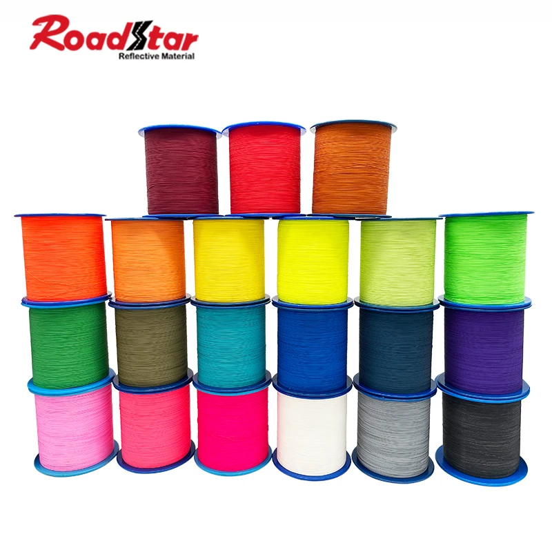 Colorful Double Side Reflective 0.5mm Reflective Yarn Reflective Thread For Knitting